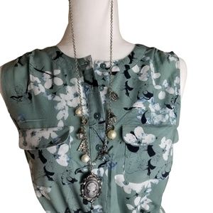 Ann Taylor LOFT Floral Print Mint Green Dress